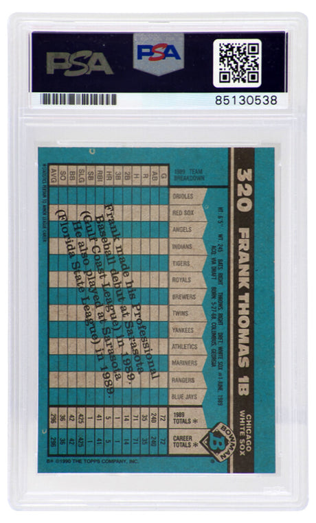 Frank Thomas Signed White Sox 1990 Bowman Rookie Baseball Card #320 - (PSA/DNA Encapsulated)