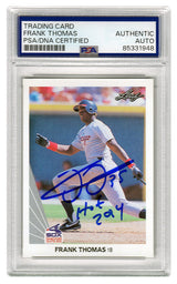 Frank Thomas Signed White Sox 1990 Leaf Rookie Baseball Card #300 w/HOF 2014 (PSA Encapsulated)