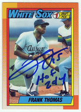 Frank Thomas Signed Chicago White Sox 1990 Topps Rookie Baseball Card #414 w/HOF 2014