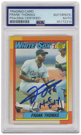 Frank Thomas Signed White Sox 1990 Topps Rookie Baseball Card #414 w/HOF 2014 - (PSA Encapsulated)