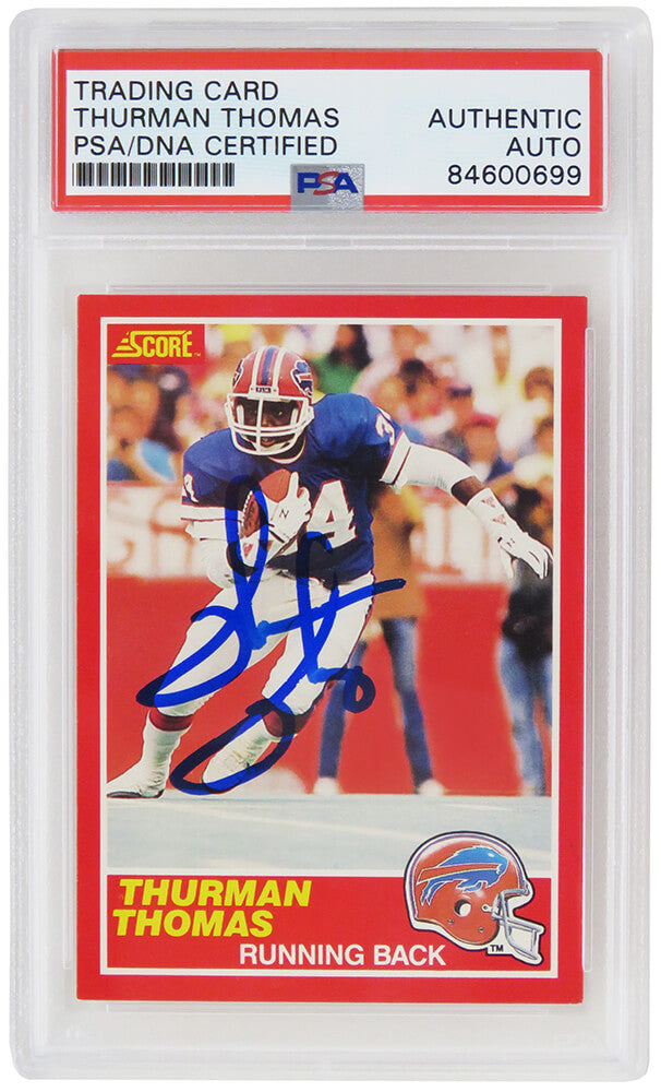 Thurman Thomas Signed Buffalo Bills 1989 Score Rookie Card #211- (PSA/DNA Encapsulated)