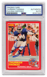 Thurman Thomas Signed Bills 1989 Score Rookie Football Card #211 - (PSA Encapsulated)