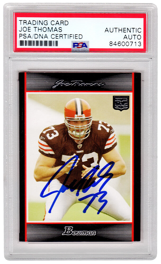 Joe Thomas Signed Cleveland Browns 2007 Bowman Football Rookie Card #217 - (PSA/DNA Encapsulated)