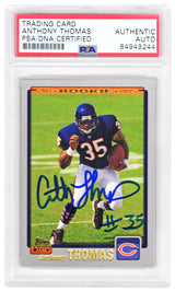 Anthony Thomas Signed Chicago Bears 2001 Topps Rookie Football Card #358 - (PSA Encapsulated)