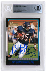 Anthony Thomas Signed Chicago Bears 2001 Bowman Rookie Football Card #175 - (Beckett Encapsulated)
