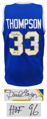 David Thompson Signed Blue Throwback Custom Basketball Jersey w/HOF'96