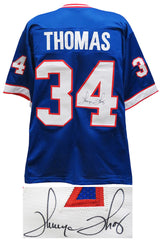 Thurman Thomas Signed Blue T/B Custom Football Jersey