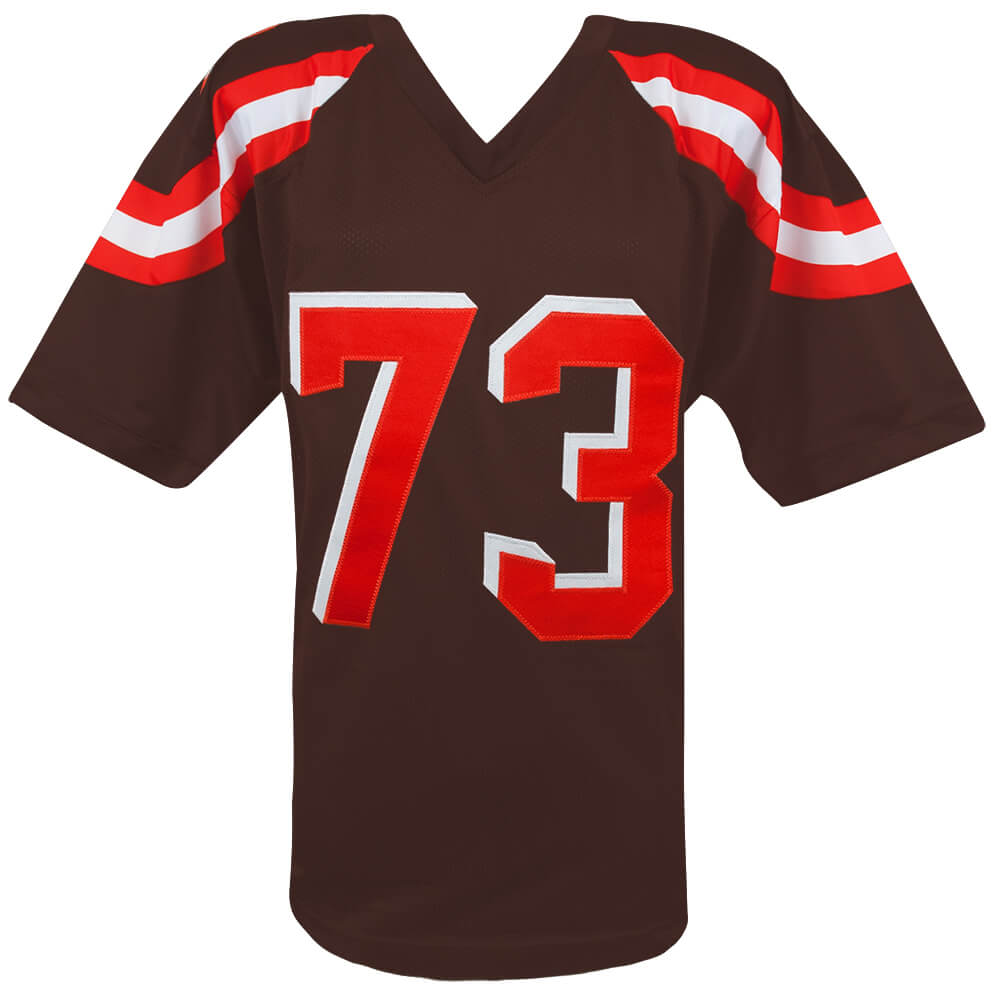 Joe Thomas Signed Brown Custom Football Jersey (With Orange #'s)