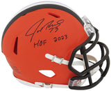 Joe Thomas Signed Cleveland Browns Riddell Speed Mini Helmet w/HOF 2023