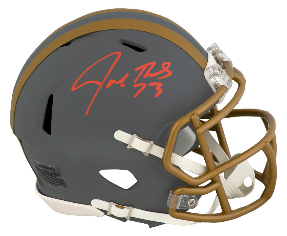 Joe Thomas Signed Cleveland Browns SLATE Riddell Speed Mini Helmet
