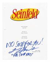 Larry Thomas Signed Seinfeld The Soup Nazi Episode Script Cover Page w/The Soup Nazi, No Soup For You