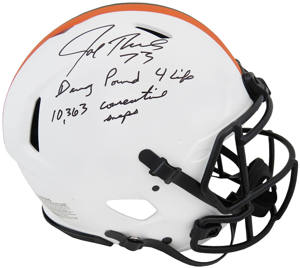 Joe Thomas Signed Cleveland Browns Lunar Eclipse Riddell Authentic Proline Speed Helmet w/Dawg Pound, 10363 Snaps