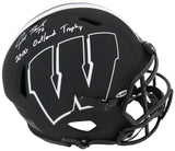 Joe Thomas Signed Wisconsin Badgers Eclipse Riddell Authentic Proline Speed Helmet w/2006 Outland Trophy