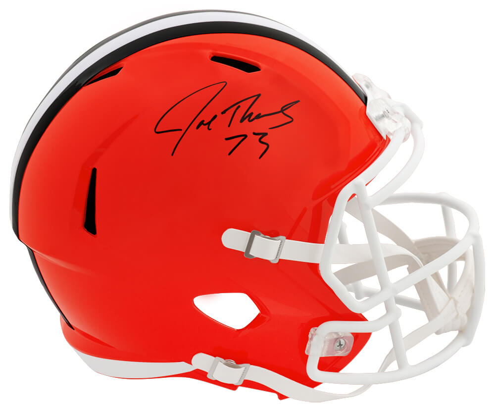 Joe Thomas Signed Cleveland Browns Riddell Full Size Speed Replica Helmet (White Facemask)