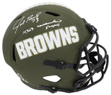 Joe Thomas Signed Cleveland Browns Salute to Service Riddell Full Size Speed Replica Helmet w/10,363 Consecutive Snaps