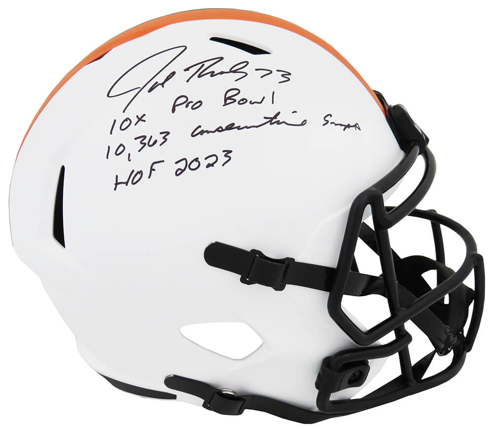 Joe Thomas Signed Cleveland Browns Lunar Eclipse Riddell Full Size Speed Replica Helmet w/10x Pro Bowl, 10363 Consecutive Snaps, HOF'23