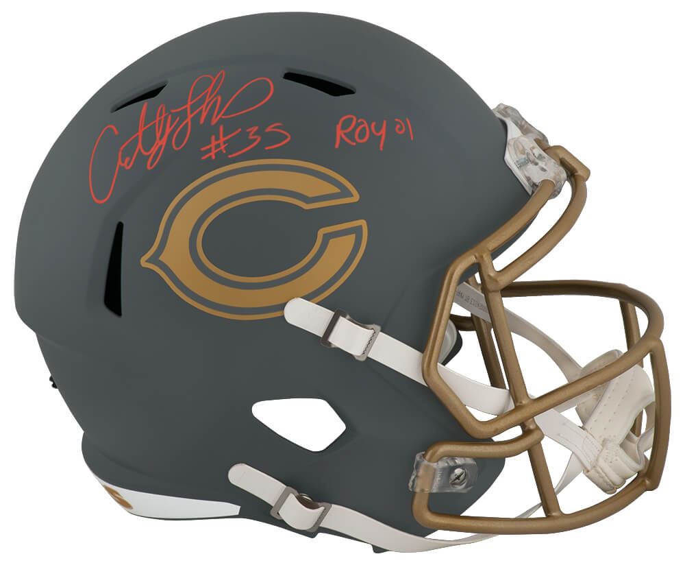 Anthony Thomas Signed Chicago Bears SLATE Riddell Full Size Speed Replica Helmet w/ROY'01
