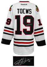 Jonathan Toews Signed Chicago Blackhawks White Reebok Premier Hockey Jersey