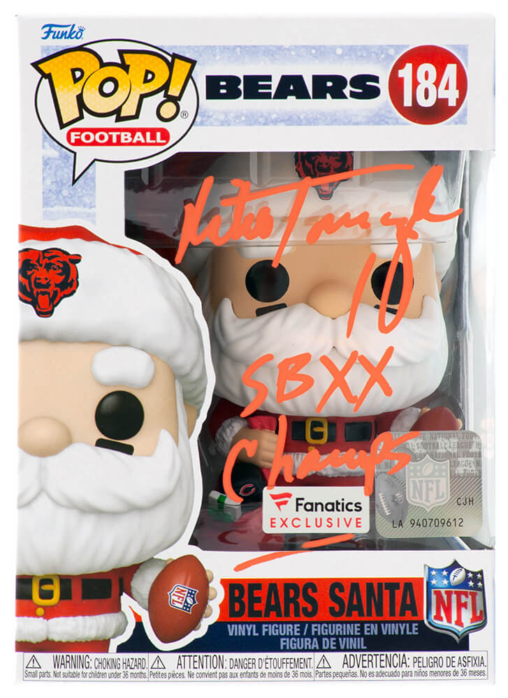 Mike Tomczak Signed Chicago Bears SANTA Funko Pop Doll #184 w/SB XX Champs