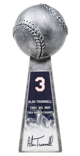 Alan Trammell Signed Tigers #3 Baseball World Champion 14 Inch Replica Silver Trophy