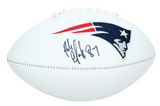Rob Gronkowski Autographed New England Patriots White Panel Football Beckett Authenticated