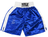 Tony Tucker Signed Title Blue Boxing Trunks w/TNT