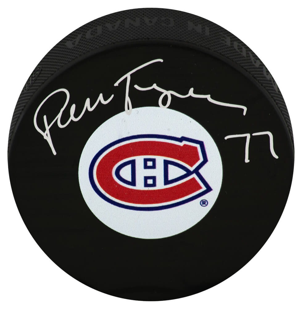 Pierre Turgeon Signed Montreal Canadiens Medium Logo Hockey Puck