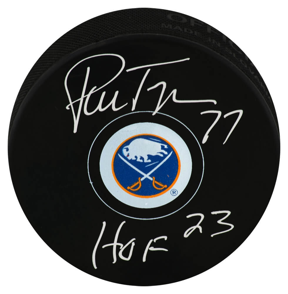 Pierre Turgeon Signed New York Islanders Medium Logo Hockey Puck