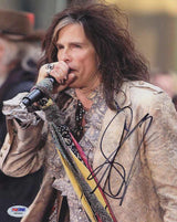 Steven Tyler Signed Singing At Concert 8x10 Photo - (PSA)