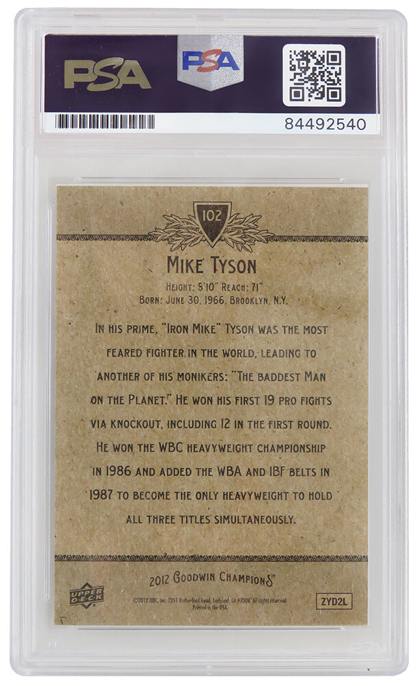 Mike Tyson Signed 2012 UD Goodwin Champions Boxing Trading Card #102 - (PSA/DNA Encapsulated)