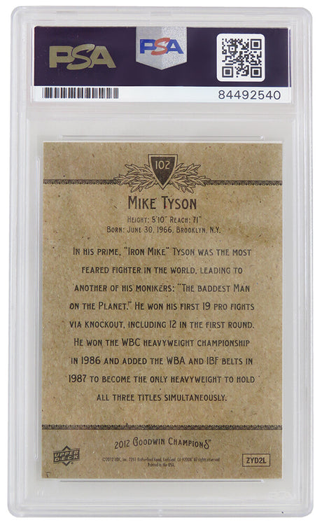 Mike Tyson Signed 2012 UD Goodwin Champions Boxing Trading Card #102 - (PSA/DNA Encapsulated)