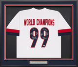 1999 Team USA Women's Soccer World Cup Champions Autographed Framed White Jersey With 8 Signatures Including Hamm & Chastain Beckett BAS Witness Stock #265406