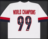 1999 Team USA Women's Soccer World Cup Champions Autographed Framed White Jersey With 8 Signatures Including Hamm & Chastain Beckett BAS Witness Stock #265406