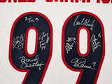 1999 Team USA Women's Soccer World Cup Champions Autographed Framed White Jersey With 8 Signatures Including Hamm & Chastain Beckett BAS Witness Stock #265406