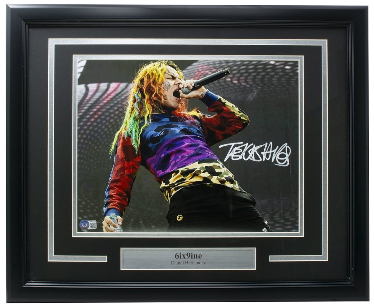 Tekashi 6ix9ine Signed Framed 11x14 Yelling Photo BAS ITP - Sports Integrity