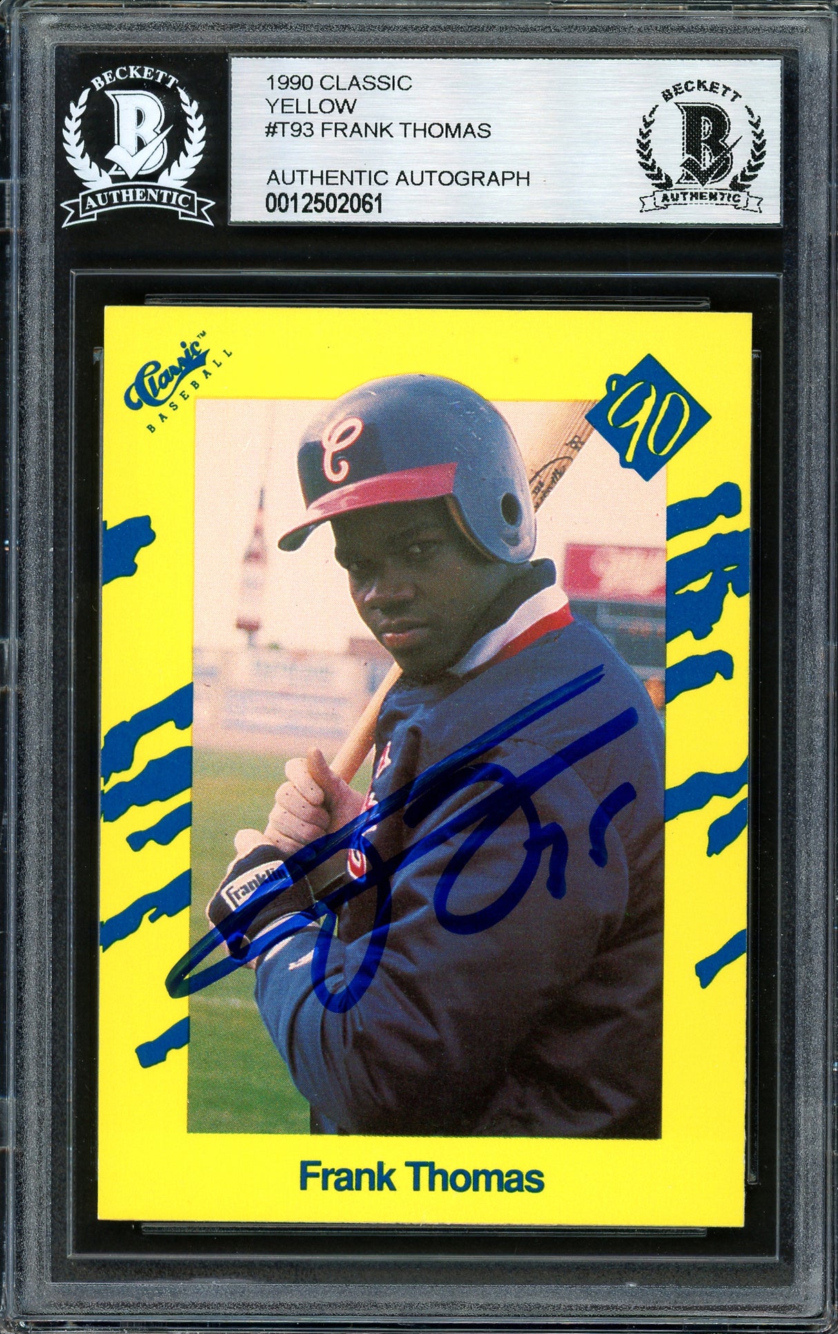 Frank Thomas Autographed 1990 Classic Series III Rookie Card #T93 Chicago White Sox Beckett BAS Stock #185214