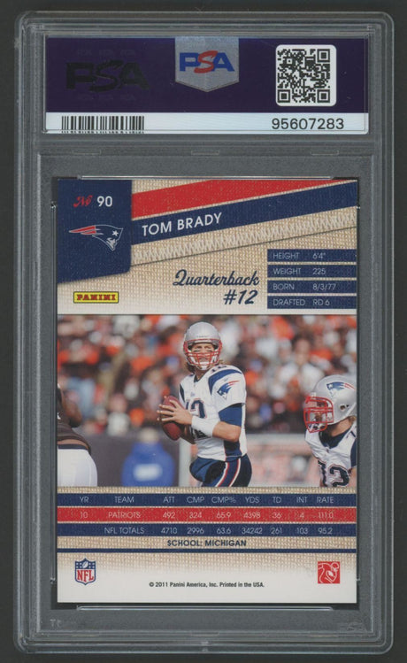 Tom Brady Signed Authentic PSA Panini Threads NFL