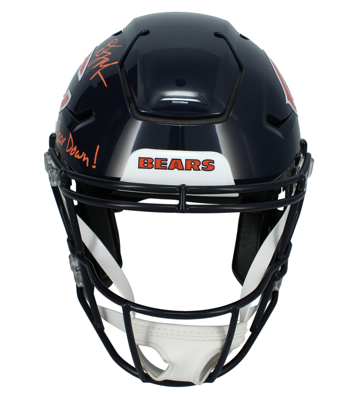 D.J. Moore Autographed/Inscribed "Bear Down!" Chicago Bears Speedflex Authentic Helmet Beckett Witnessed