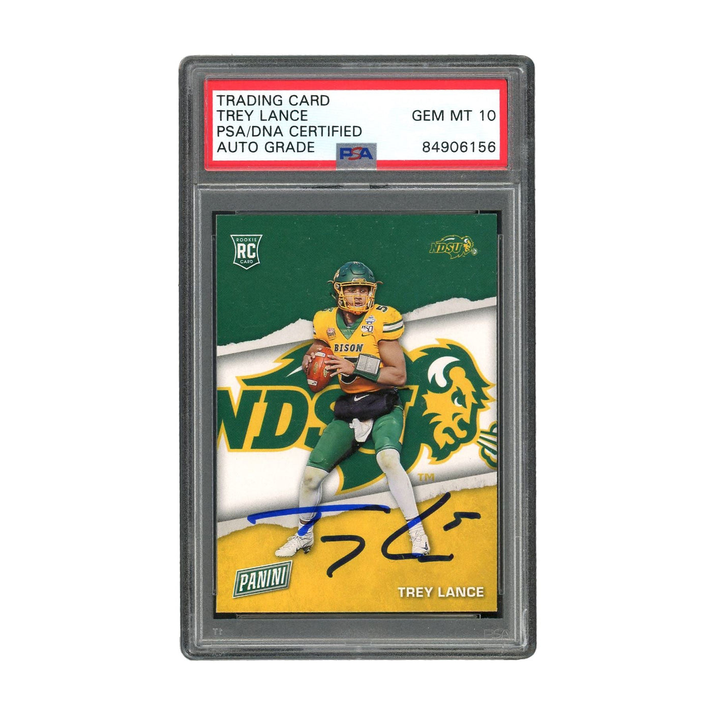 Trey Lance Signed Authentic PSA/DNA Auto RC North Dakota State NCAA