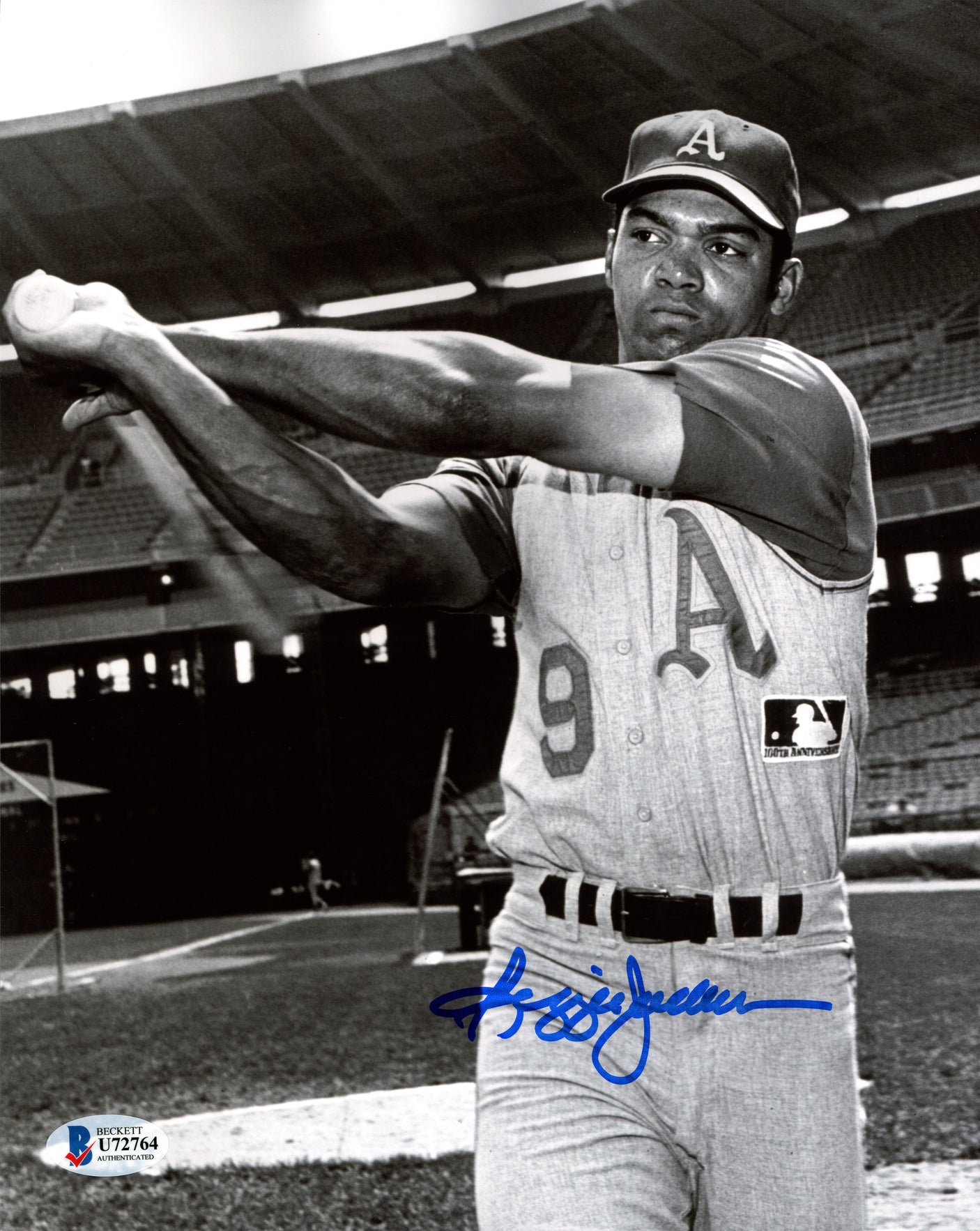 Reggie Jackson Autographed Framed 8x10 Photo Oakland A's Beckett BAS Stock #220494