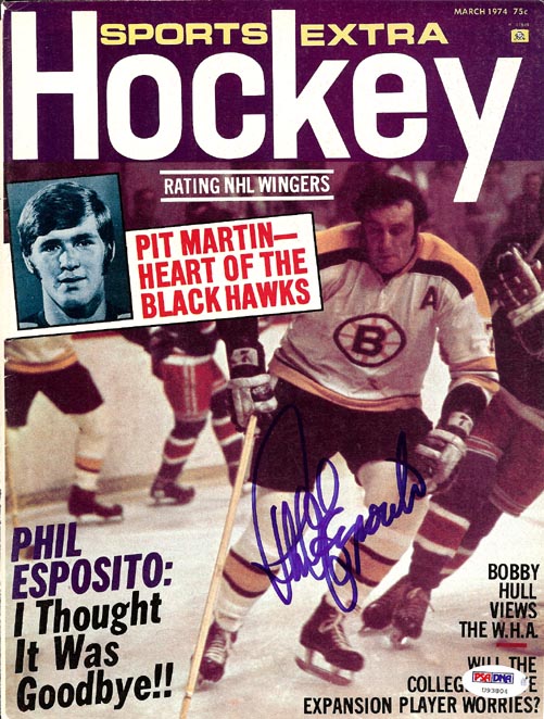 Phil Esposito Autographed Sports Extra Hockey Magazine Cover Boston Bruins PSA/DNA #U93804