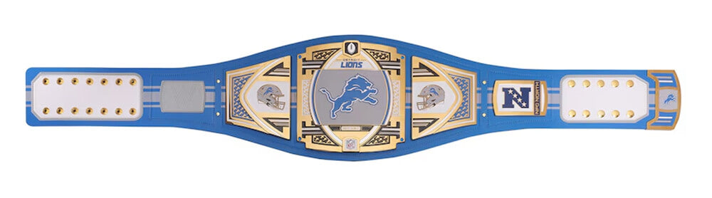 Detroit Lions 53x12 WWE Legacy Full Size Authentic Blue Wrestling Belt w/Carrying Bag