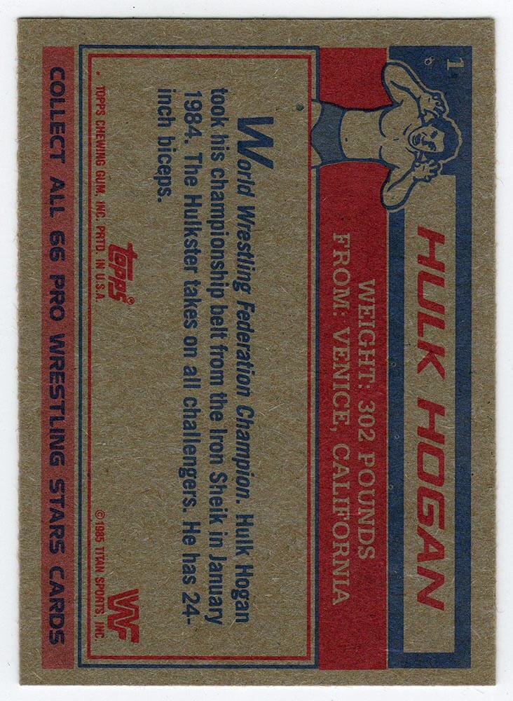 Hulk Hogan 1985 Topps WWF Rookie Wrestling Trading Card #1 - (Yellow Background)