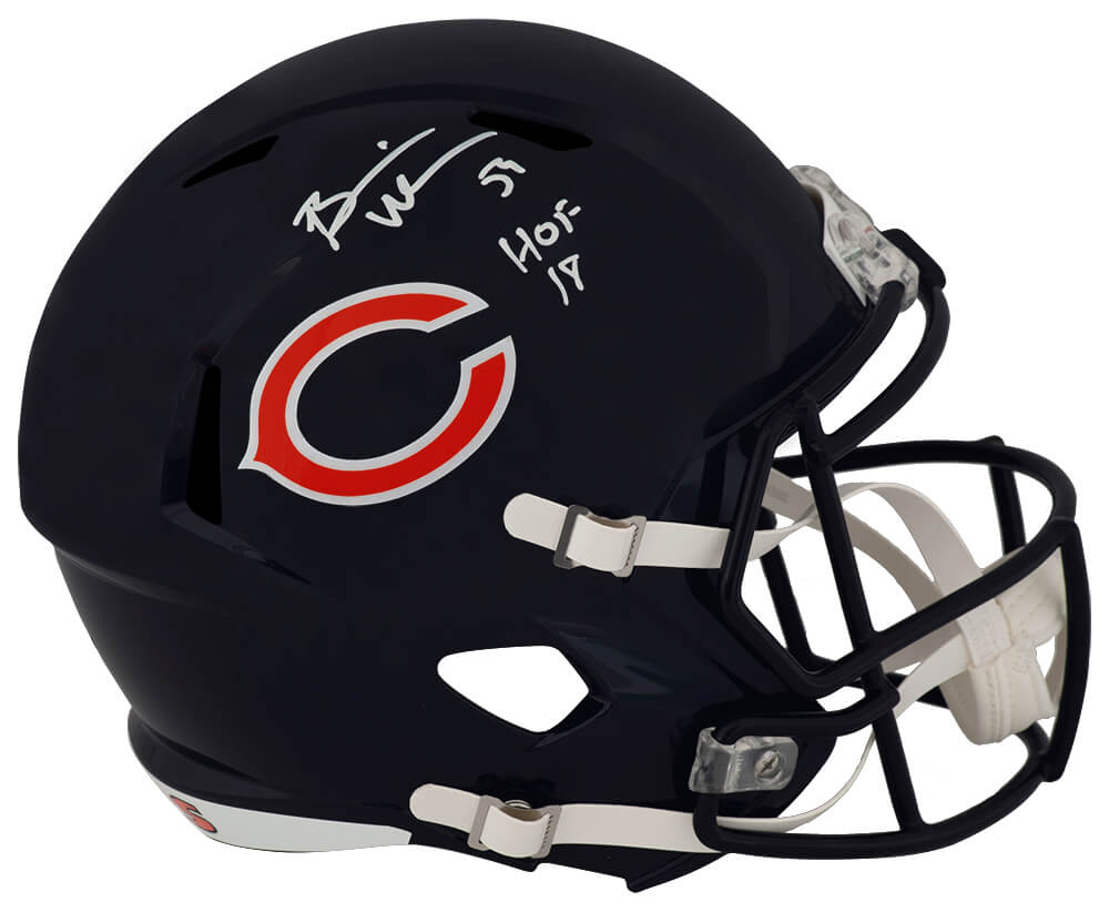 Brian Urlacher Signed Chicago Bears Riddell Full Size Speed Replica Helmet w/HOF'18 - (In White)
