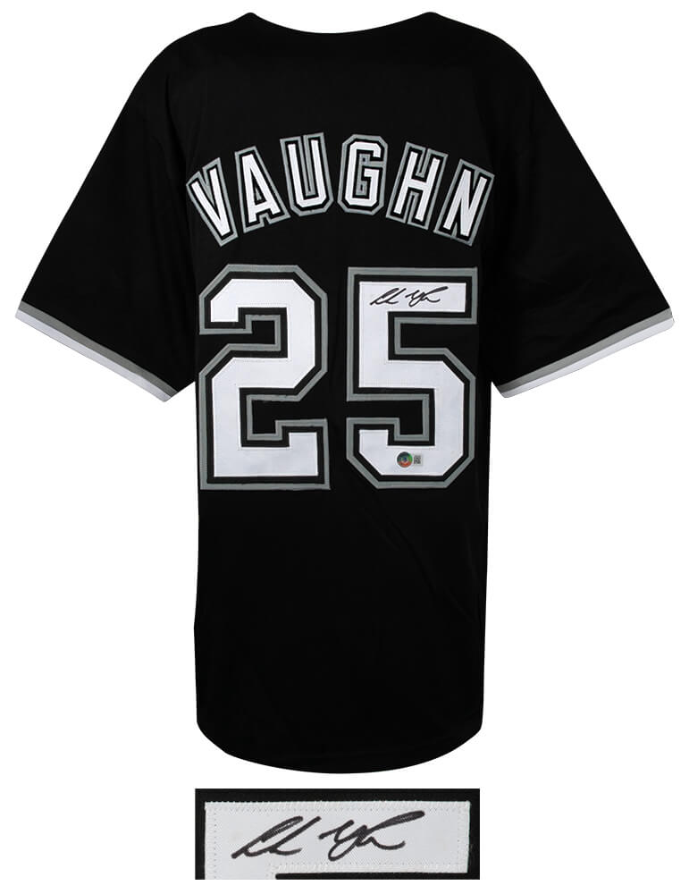 Andrew Vaughn Signed Black Custom Jersey - (Beckett)
