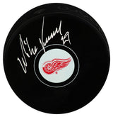 Mike Vernon Signed Detroit Red Wings Logo Hockey Puck