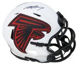 Michael Vick Signed Atlanta Falcons Lunar Eclipse White Matte Riddell Speed Mini Helmet
