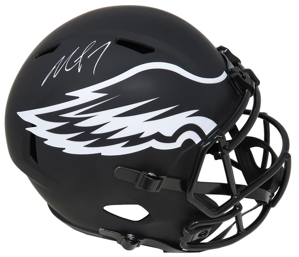 Michael Vick Signed Philadelphia Eagles Eclipse Black Matte Riddell Full Size Speed Replica Helmet