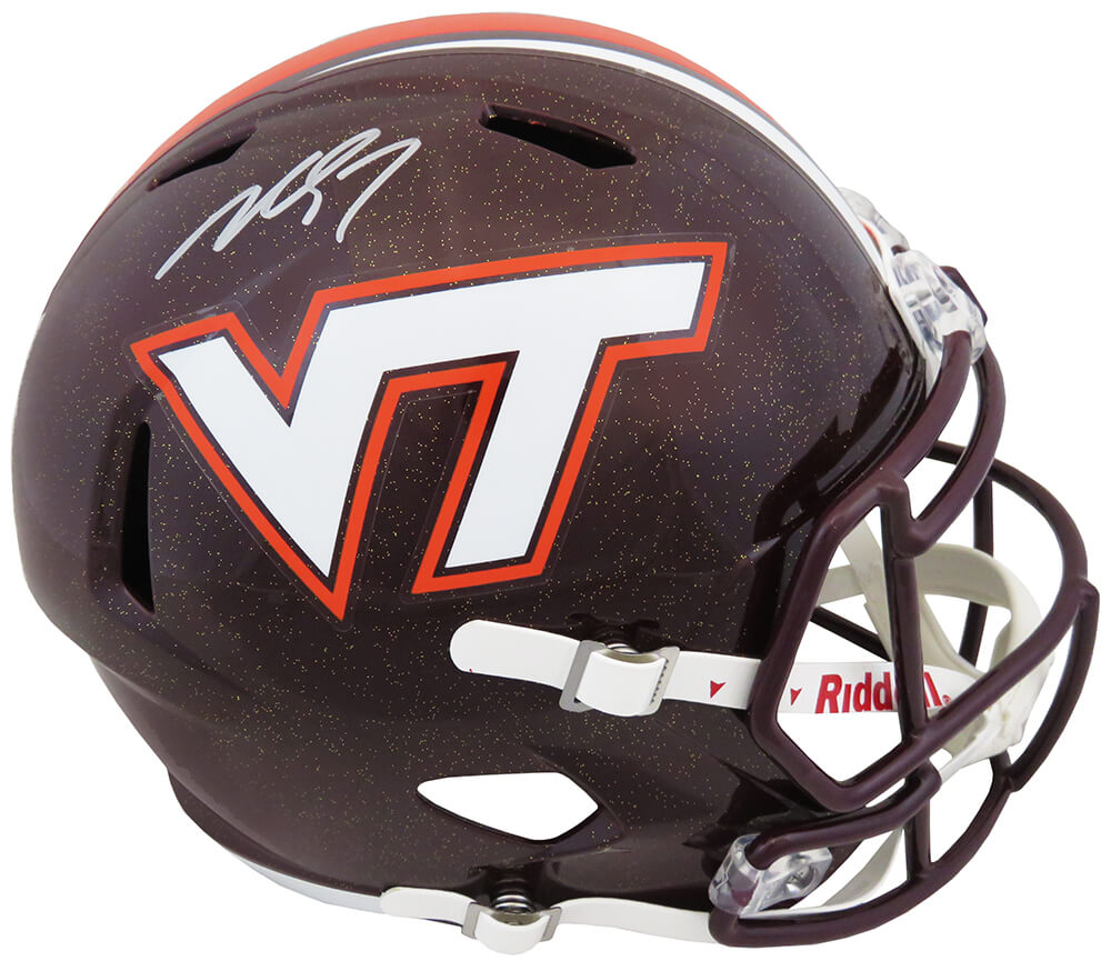 Michael Vick Signed Virginia Tech Riddell F/S Speed Replica Helmet