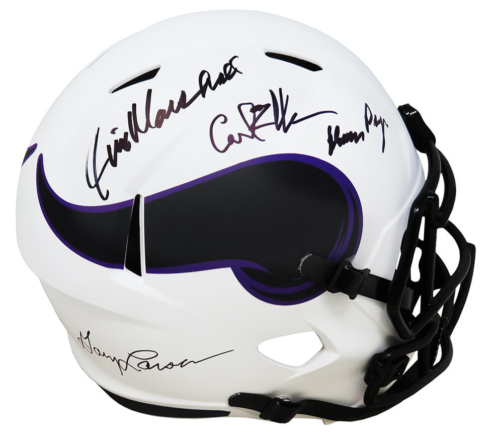 Purple People Eaters Signed Minnesota Vikings Lunar Eclipse Riddell Full Size Speed Replica Helmet